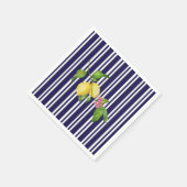 Serviette En Papier Nautical Navy Stripe Sicilian Lemon Papier Napkin (Coin)