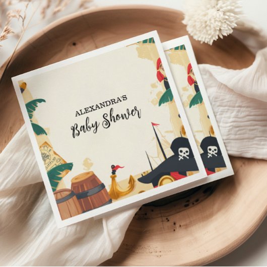 Serviette En Papier Nautical Pirate Ship Ahoy It's a Boy