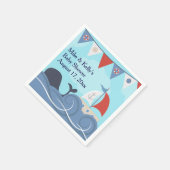 Serviette En Papier Nautical Sailboat Beach Ocean Whale Baby shower (Coin)