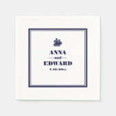 Serviette En Papier Nautical Sailboat Bride et papier de chambre Napki (Devant)