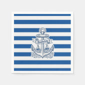 Serviette En Papier Nautical Striped Anchor Birthday (Devant)