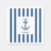 Serviette En Papier Nautical Striped Anchor Birthday (Devant)