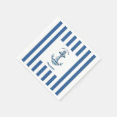 Serviette En Papier Nautical Striped Anchor Birthday (Coin)