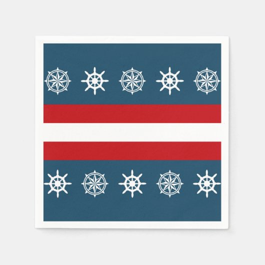 Serviette En Papier Nautical themed design (Devant)
