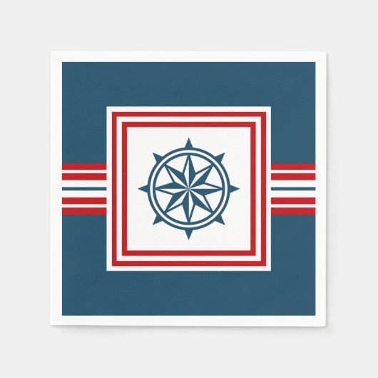 Serviette En Papier Nautical themed design (Devant)