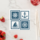 Serviette En Papier Nautical themed design (En situation)
