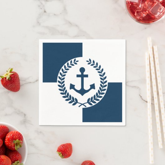 Serviette En Papier Nautical themed design (En situation)