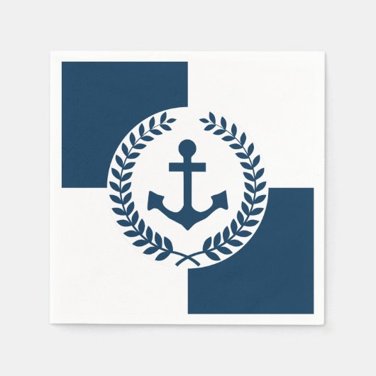 Serviette En Papier Nautical themed design (Devant)