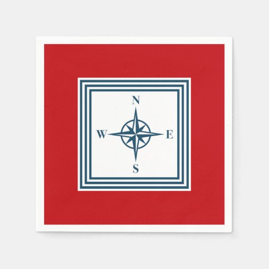 Serviette En Papier Nautical themed design (Devant)