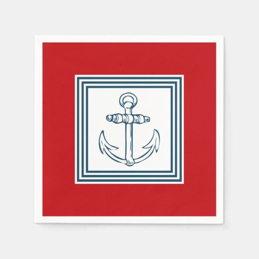 Serviette En Papier Nautical themed design (Devant)