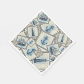 Serviette En Papier Nautical vintage collage de voile (Coin)