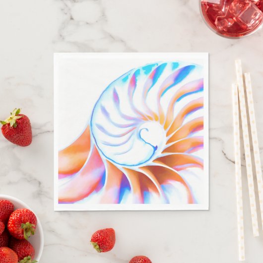Serviette En Papier Nautilus coloré (En situation)