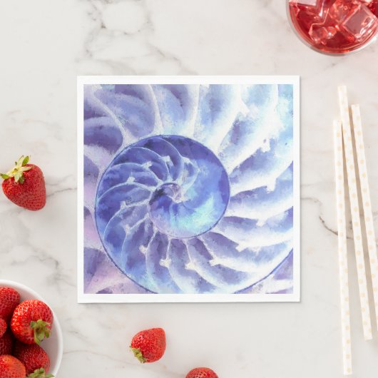 Serviette En Papier Nautilus violet (En situation)