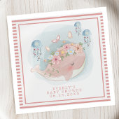 Serviette En Papier Nautique Baleine rose Jellyfish Baby shower fille