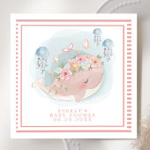 Serviette En Papier Nautique Baleine rose Jellyfish Baby shower fille