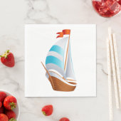 Serviette En Papier Nautique Bleu Turquoise - Ocean Beach (En situation)
