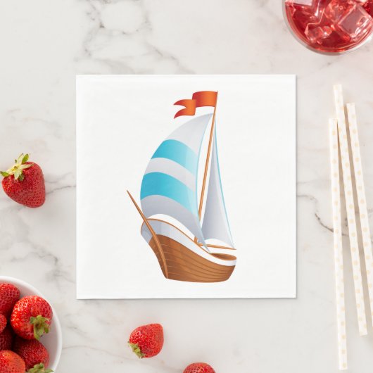 Serviette En Papier Nautique Bleu Turquoise - Ocean Beach (En situation)