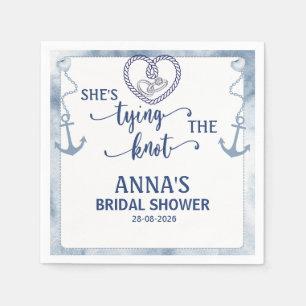 Serviette En Papier Nautique Elle Noue le Nœud Élégance de Mariée Ancr