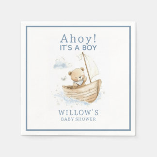 Serviette En Papier Nautique En voilà un garçon Bateau à voile Baby Sh