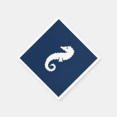 Serviette En Papier Nautique hippocampe marine bleu papier blanc servi (Coin)