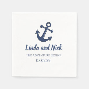 Serviette En Papier Nautique L'Aventure Commence Mariage