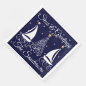 Serviette En Papier Nautique Noël marine bleu voilier Papier Dinn (Coin)