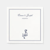 Serviette En Papier Nautique Océanique classique marine Mariage Papier (Devant)