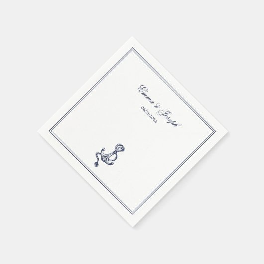 Serviette En Papier Nautique Océanique classique marine Mariage Papier (Coin)