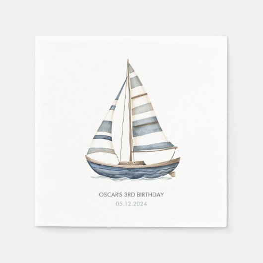 Serviette En Papier Nautique voilier (Devant)