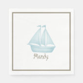 Serviette En Papier Nautique voilier à voile (Devant)