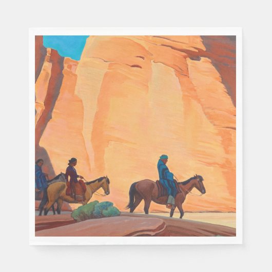 Serviette En Papier Navajos dans un canyon, 1945 par Maynard Dixon (Devant)