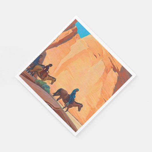 Serviette En Papier Navajos dans un canyon, 1945 par Maynard Dixon (Coin)