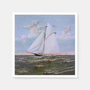 Serviette En Papier Navire de voile antique sloop yacht voilier océan
