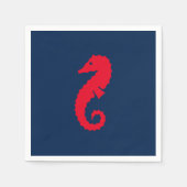 Serviette En Papier Navire maritime marine bleu et rouge papier (Devant)