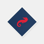 Serviette En Papier Navire maritime marine bleu et rouge papier (Coin)