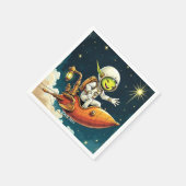 Serviette En Papier Navire spatial Alien mignon Imaginaire (Coin)