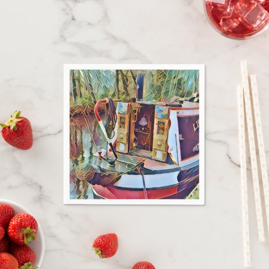 SERVIETTE EN PAPIER NAVIRES (En situation)