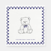 Serviette En Papier Navy Blue à damiers Teddy Bear-Our Little Cub (Devant)