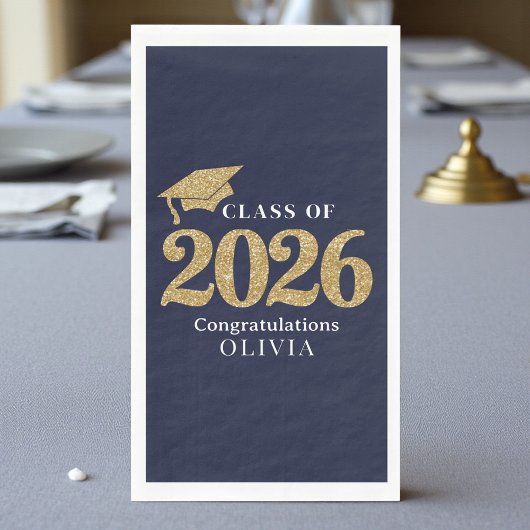 Serviette En Papier Navy Blue Class Of 2026