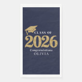 Serviette En Papier Navy Blue Class Of 2026 (Devant)