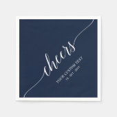 Serviette En Papier Navy Blue Elegant Stylish Letting Cheers Event (Devant)