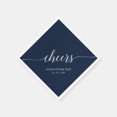 Serviette En Papier Navy Blue Elegant Stylish Letting Cheers Event (Coin)