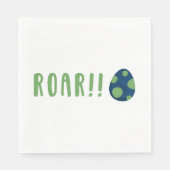 Serviette En Papier Navy Blue et Green ROAR ! ! Oeuf Dinosaure (Devant)