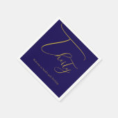 Serviette En Papier Navy Blue & Faux Gold Foil 30th Birthday Napkins (Coin)