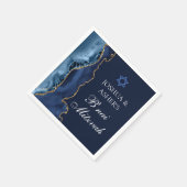 Serviette En Papier Navy Blue Gold B'nai Mitzvah Elegant Party (Coin)