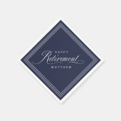 Serviette En Papier Navy Blue Simple Elegant Retraite Party (Coin)