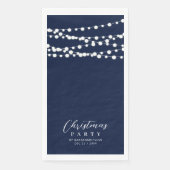 Serviette En Papier Navy Blue String Lights Élégante Soirée d'encourag (Devant)