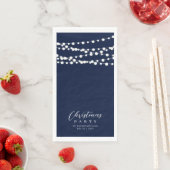 Serviette En Papier Navy Blue String Lights Élégante Soirée d'encourag (En situation)