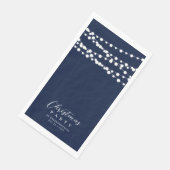 Serviette En Papier Navy Blue String Lights Élégante Soirée d'encourag (Coin)