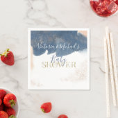 Serviette En Papier Navy Blush Gold Bébé Reveal Douche invitation (En situation)